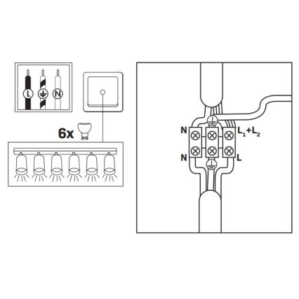 Badkamer spot TURYN 6xGU10/10W/230V IP44 wit