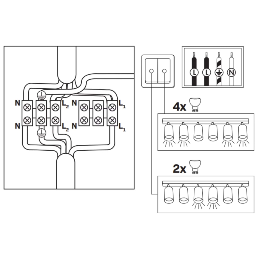 Badkamer spot TURYN 6xGU10/10W/230V IP44 wit