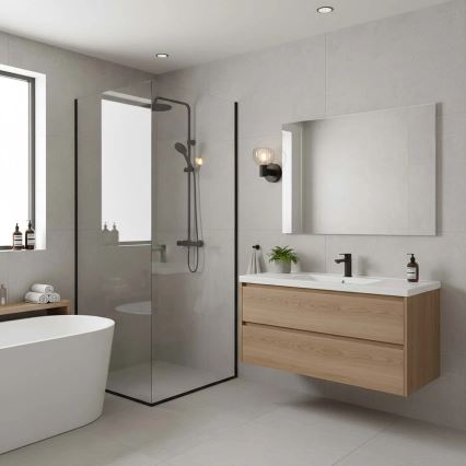 Badkamer wandlamp POLA 1xG9/5W/230V IP44 zwart/helder