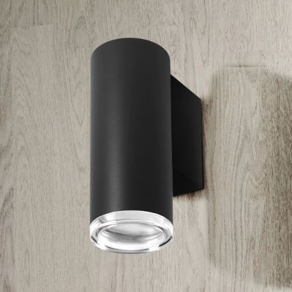 Badkamer wandspot TURYN 1xGU10/10W/230V IP44 zwart