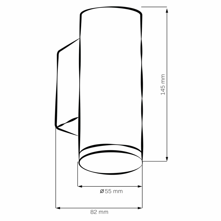 Badkamer wandspot TURYN 1xGU10/10W/230V IP44 zwart