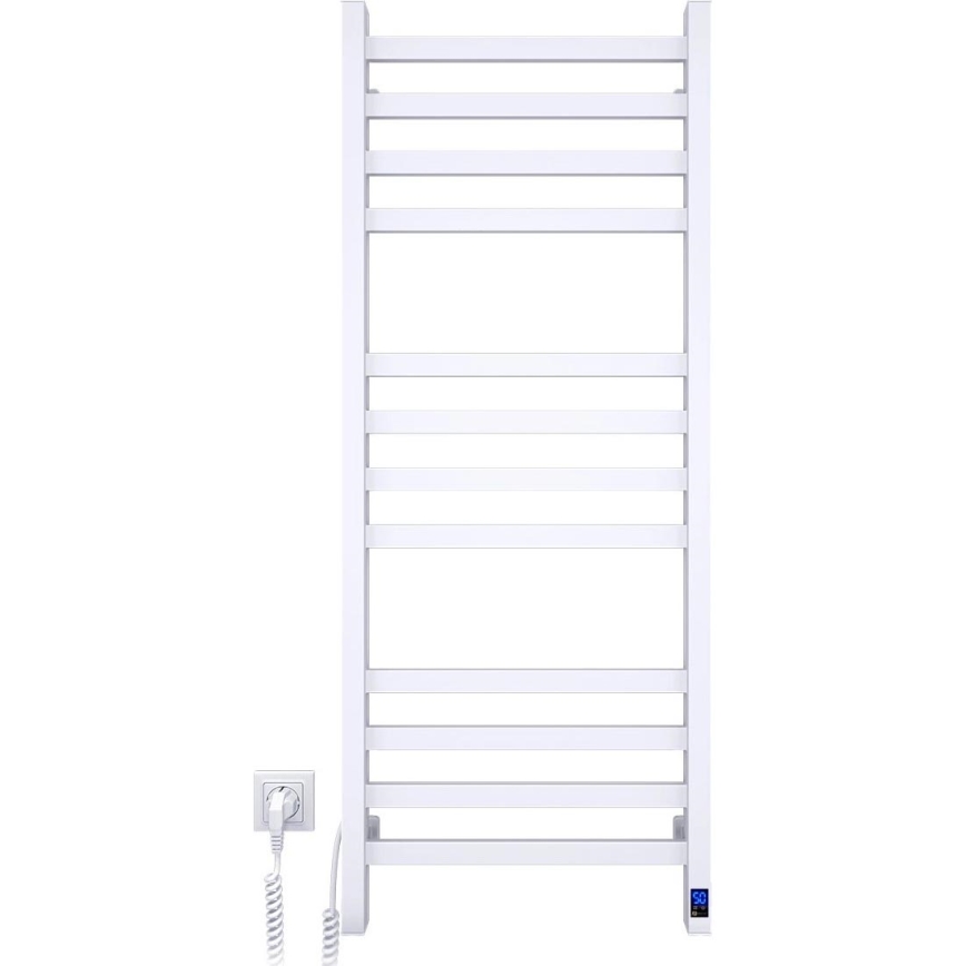 Badkamerhanddoekradiator met thermostaat AVANGARD 459W/230V 120,6 cm IP44 wit links vierkant