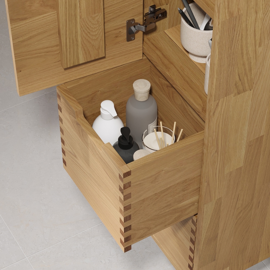 Badkamerkast GRIBSKOV 175 cm beige/eiken