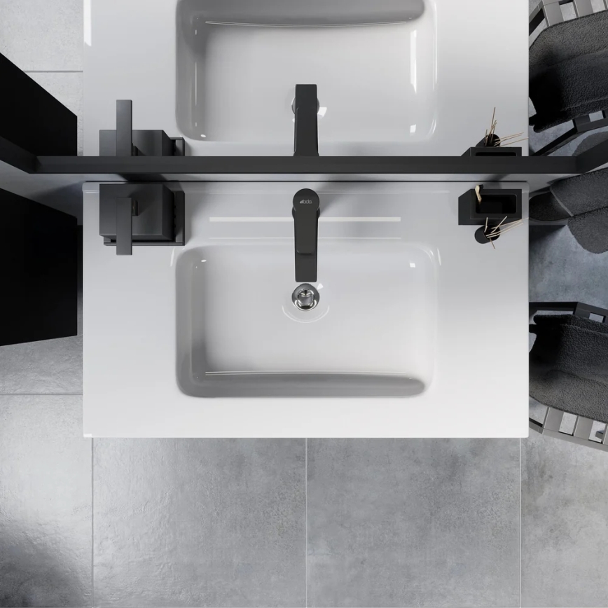 Badkamerkast met wastafel MOLDE 80 cm zwart