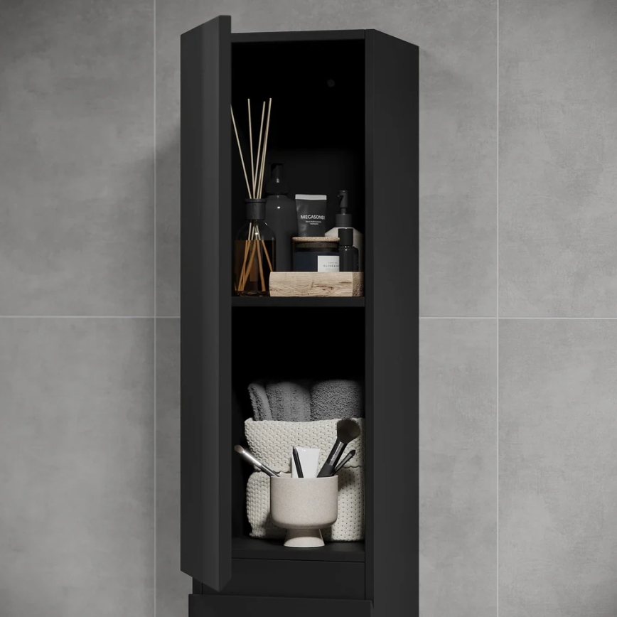 Badkamerkast OLIVER 186 cm mat zwart