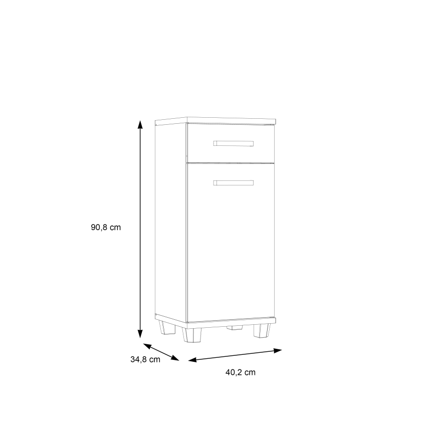 Badkamerkast VENOM wit/sonoma eik