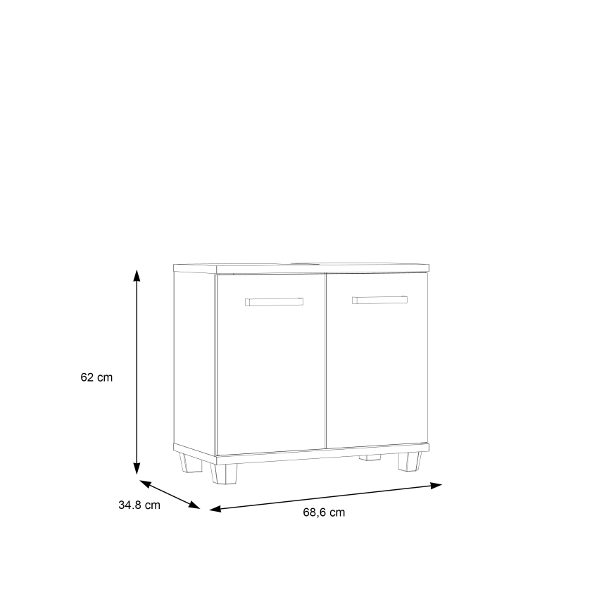 Badkamerkast VENOM wit/sonoma eik
