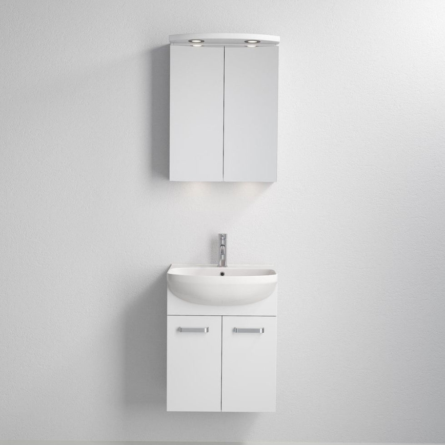 Badkamermeubel met wastafel ASTRID + LED-spiegelkast 4xLED/4,3W/230V IP44 wit