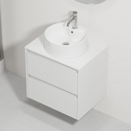 Badkamermeubel met wastafel TRONDHEIM/VIKEDAL 60x57x46 cm wit