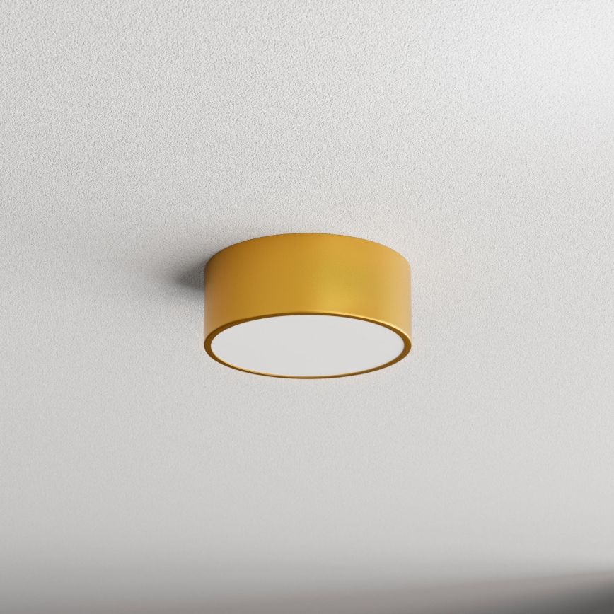 Badkamerplafondlamp met sensor CLEO 1xE27/24W/230V Ø 20 cm IP54 goudkleurig