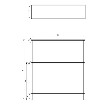 Badkamerrek 67x60 cm zwart
