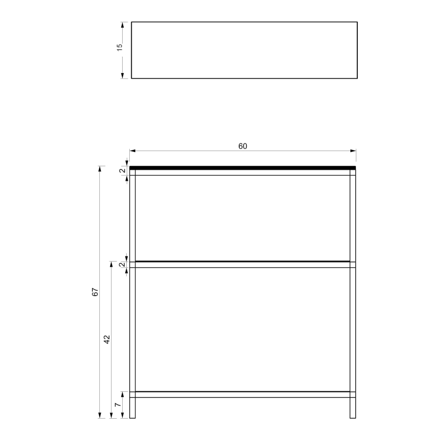 Badkamerrek 67x60 cm zwart
