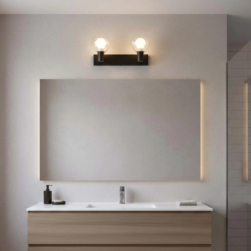 Badkamerwandlamp POLA 2xG9/5W/230V IP44 zwart/helder