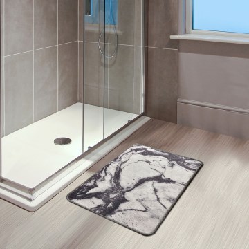 Badmat MERMER 40x60 cm zwart/wit