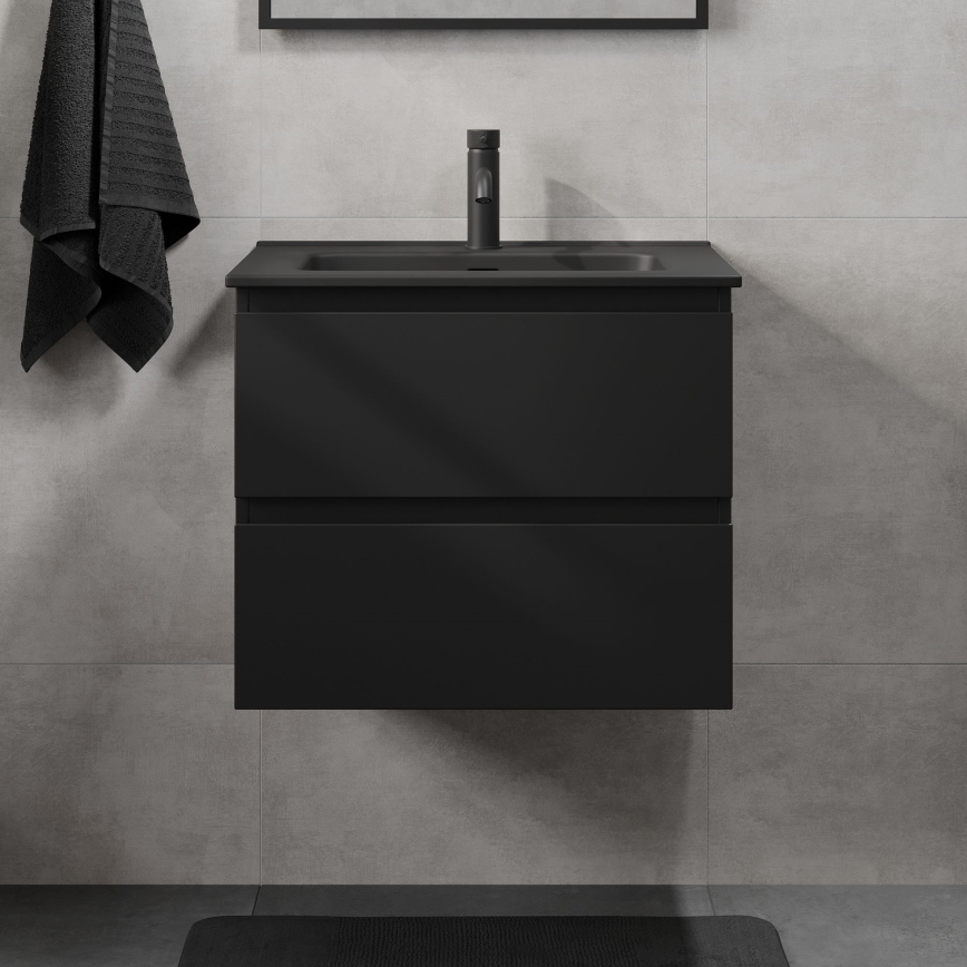 Badmeubel met wastafel CONOR 61 cm, zwart
