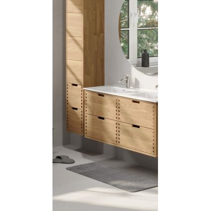 Badmeubel met wastafel GRIBSKOV 120 cm beige/eik/wit