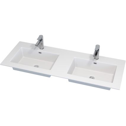 Badmeubel met wastafel GRIBSKOV 120 cm beige/eik/wit