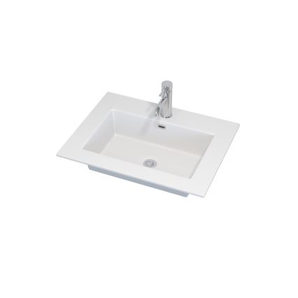 Badmeubel met wastafel GRIBSKOV 60 cm beige/eiken/wit