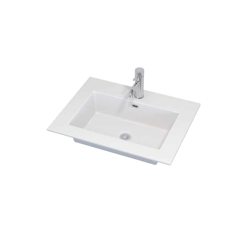 Badmeubel met wastafel GRIBSKOV 60 cm beige/eiken/wit