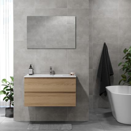 Badmeubel met wastafel HENRY 91 cm eiken