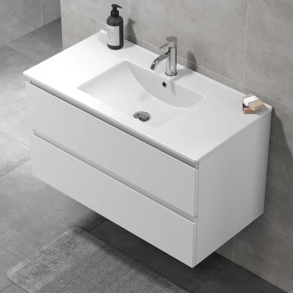 Badmeubel met wastafel HENRY 91 cm, wit