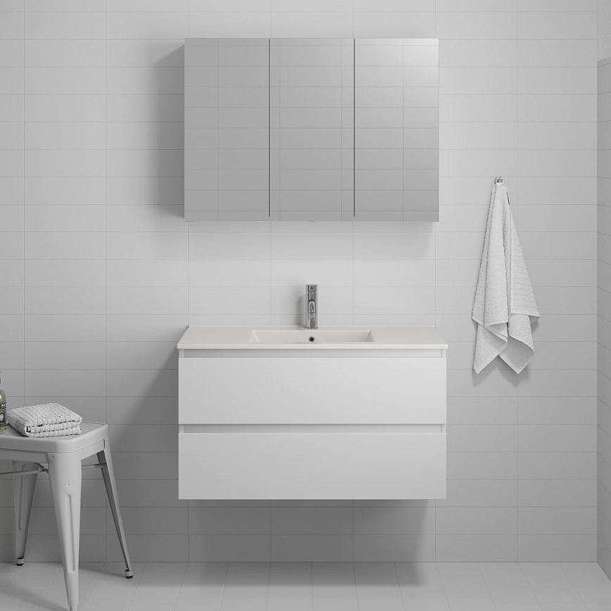 Badmeubel met wastafel HENRY 91 cm, wit