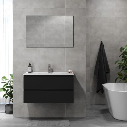 Badmeubel met wastafel HENRY 91 cm, zwart