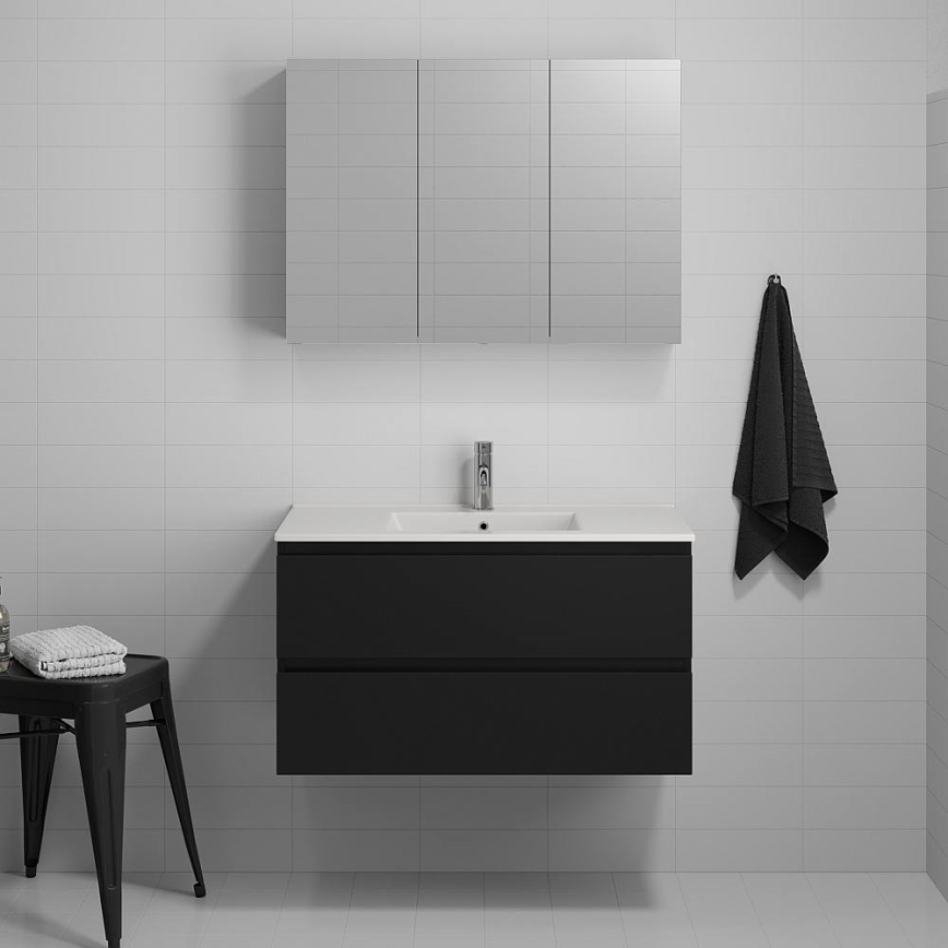 Badmeubel met wastafel HENRY 91 cm, zwart