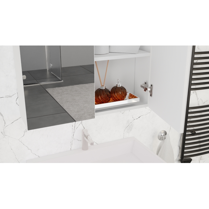 Badmeubel met wastafel KATE + spiegelkast + wandkast, wit