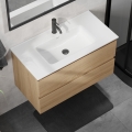 Badmeubel met wastafel KENWOOD 91 cm eiken/wit