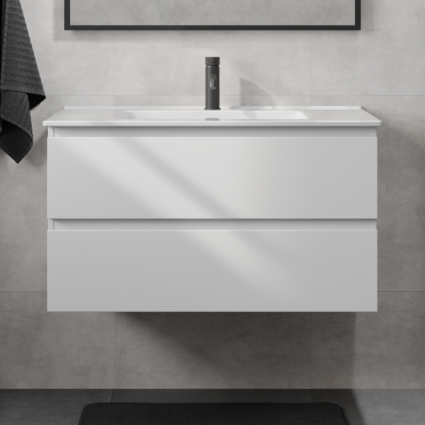 Badmeubel met wastafel KENWOOD 91 cm wit