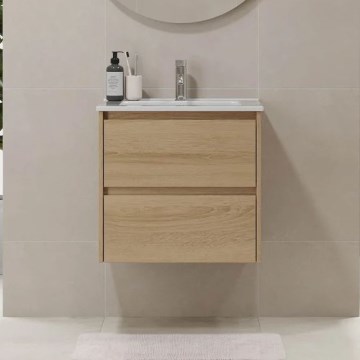 Badmeubel met wastafel LYKE 60 cm, eiken