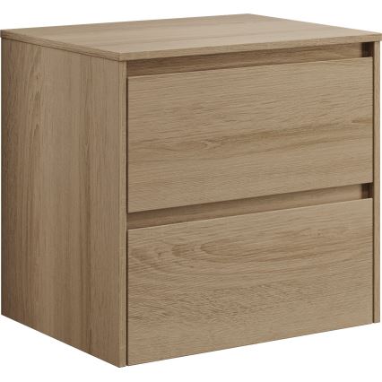 Badmeubel met wastafel TRONDHEIM/VIKEDAL 60x57x46 cm eiken/wit