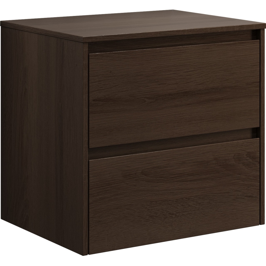 Badmeubel met wastafel TRONDHEIM/VIKEDAL 60x57x46 cm walnoot/wit