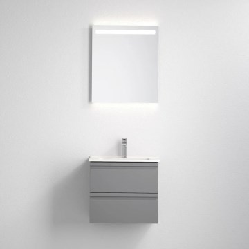 Badmeubel met wastafel VIGO + LED-wandspiegel met achtergrondverlichting LED/10W/230V IP44 grijs