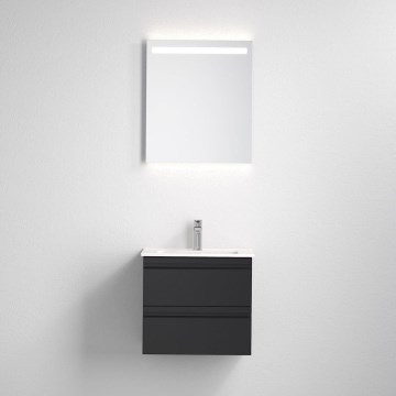Badmeubel met wastafel VIGO + LED-wandspiegel met geïntegreerde LED-achterverlichting LED/10W/230V IP44 zwart