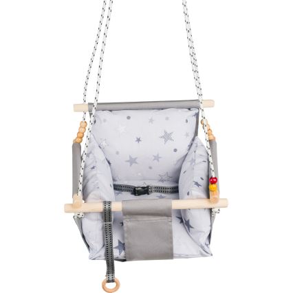 Balançoire textile pour enfants SELALE blanc/gris