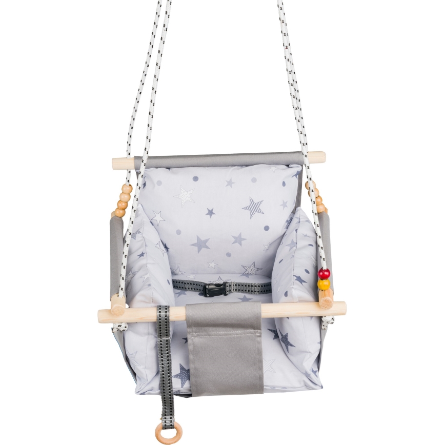 Balançoire textile pour enfants SELALE blanc/gris