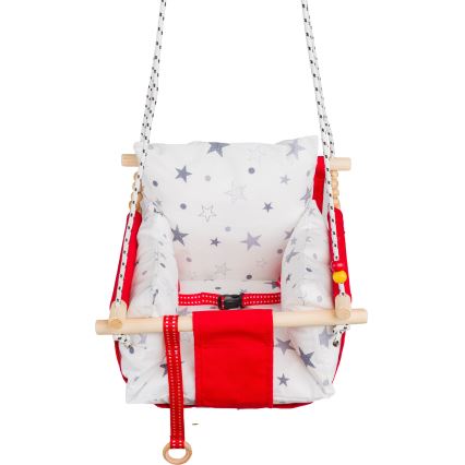 Balançoire textile pour enfants SELALE blanc/rouge