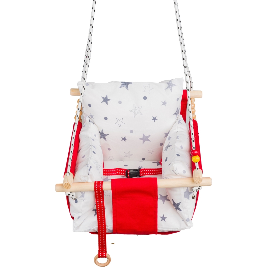 Balançoire textile pour enfants SELALE blanc/rouge