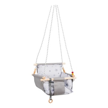 Balançoire textile pour enfants SELALE blanc/gris