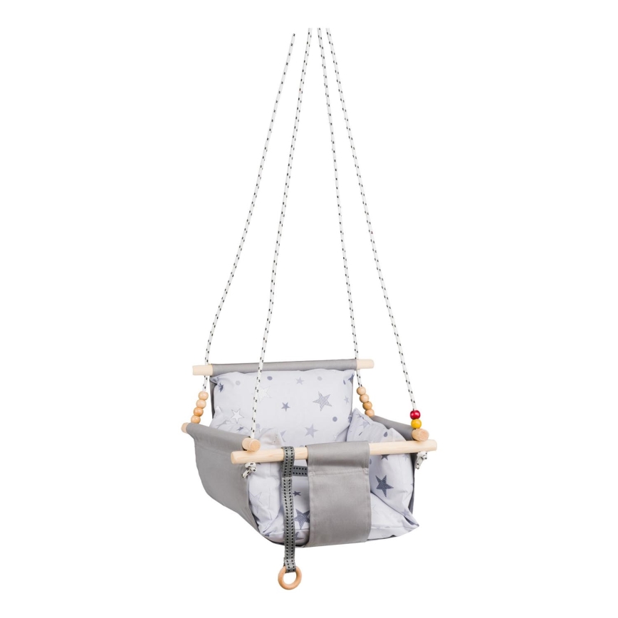 Balançoire textile pour enfants SELALE blanc/gris