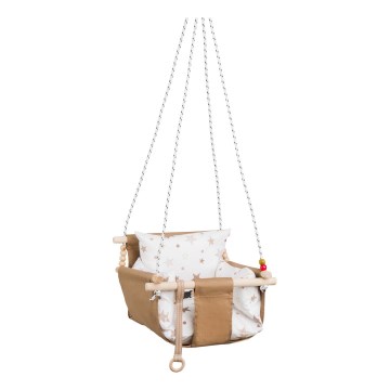 Balançoire textile pour enfants SELALE blanc/marron