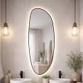 Baltica Design - LED Miroir mural de salle de bains rétroéclairé STONE FLUID LED/15W/230V 4500K 155x50 cm IP65 noir