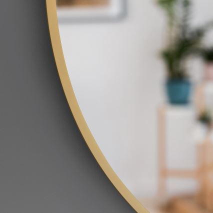 Baltica Design - LED badkamerspiegel voor wandmontage met geïntegreerde BRIGHT-LED-achterverlichting, 15W, 230V, 4500K, Ø 100 cm, IP65, goudkleurig