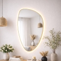Baltica Design - LED wandspiegel voor de badkamer met geïntegreerde achtergrondverlichting STONE FLUID LED/15W/230V 4500K 92x55 cm IP65 goud