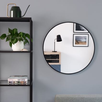 Baltica Design - Miroir mural LED de salle de bains avec rétroéclairage BRIGHT LED/15W/230V 4500K Ø 70 cm IP65 noir