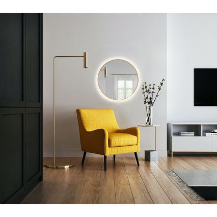 Baltica Design - Miroir mural de salle de bains rétroéclairé BRIGHT LED/15W/230V 4500K Ø 90 cm IP65 doré