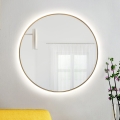Baltica Design - Miroir mural de salle de bains rétroéclairé BRIGHT LED/15W/230V 4500K Ø 90 cm IP65 doré