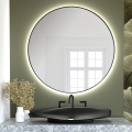 Baltica Design - Miroir mural LED de salle de bains avec rétroéclairage BRIGHT LED/15W/230V 4500K Ø 70 cm IP65 noir